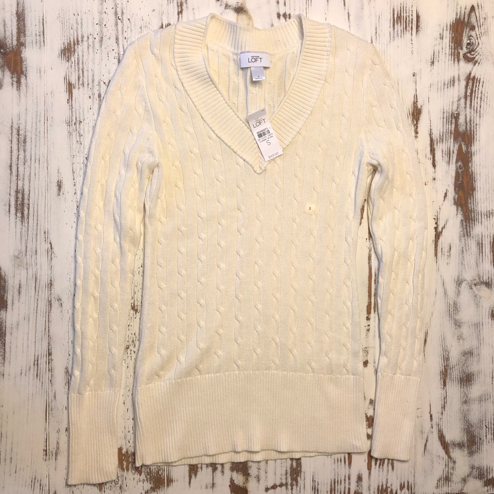 NWT Ann Taylor LOFT cream sweater